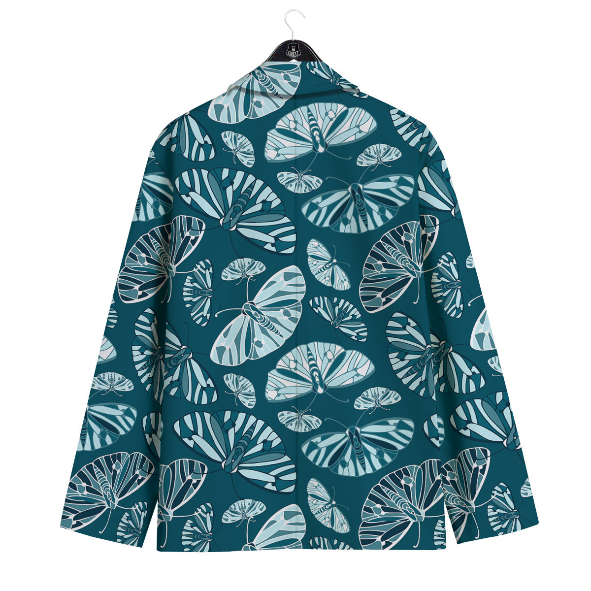 Butterfly Turquoise Print Pattern Men's Sport Coat-grizzshop