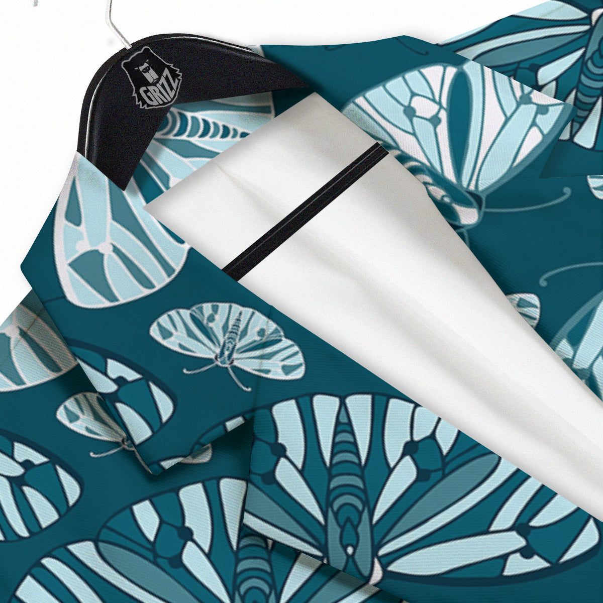 Butterfly Turquoise Print Pattern Men's Sport Coat-grizzshop