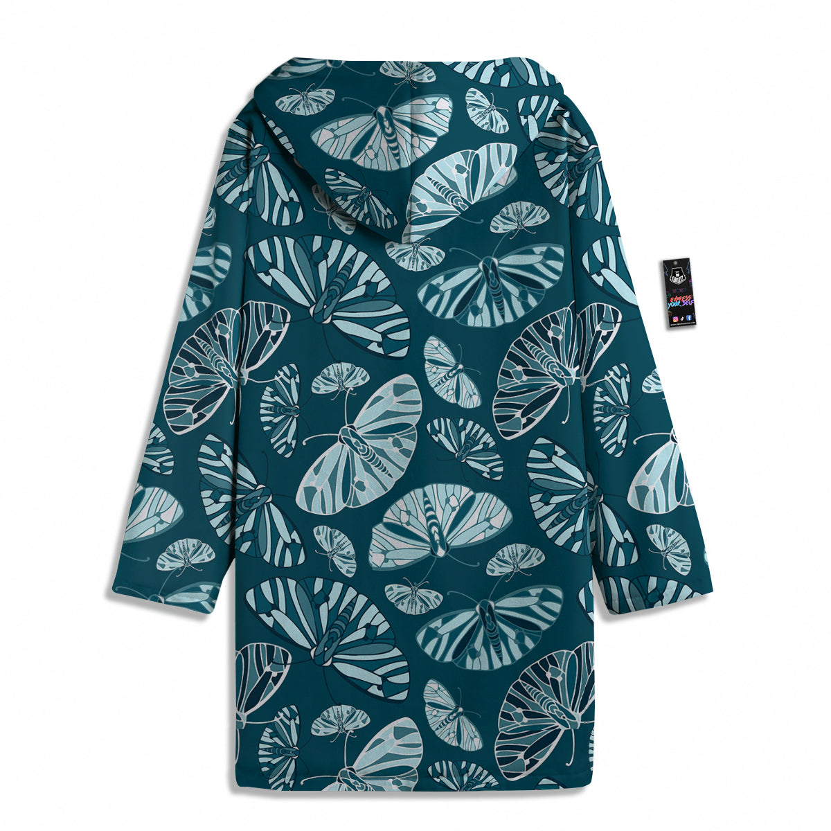 Butterfly Turquoise Print Pattern Men's Windbreaker Jacket-grizzshop