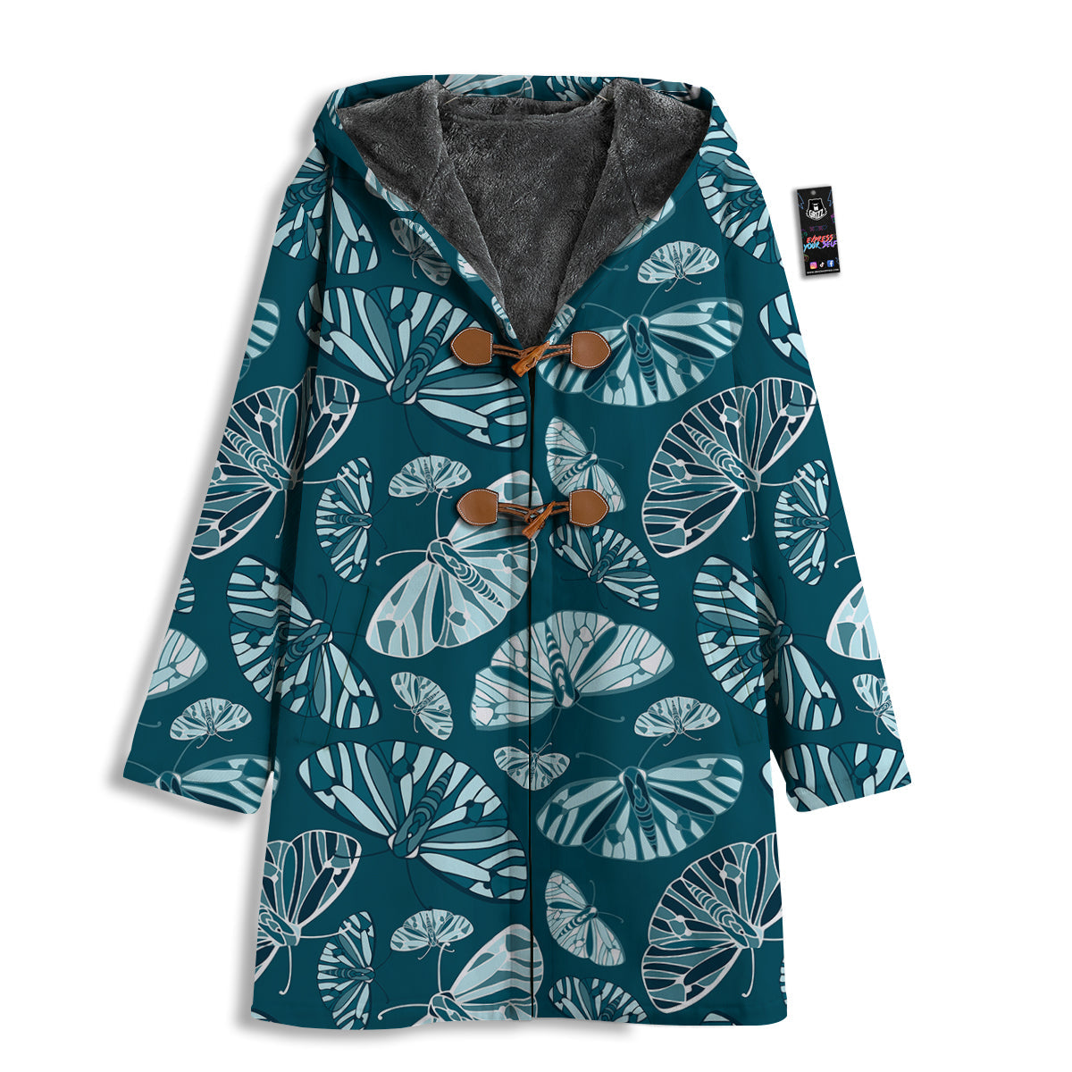 Butterfly Turquoise Print Pattern Men's Windbreaker Jacket-grizzshop