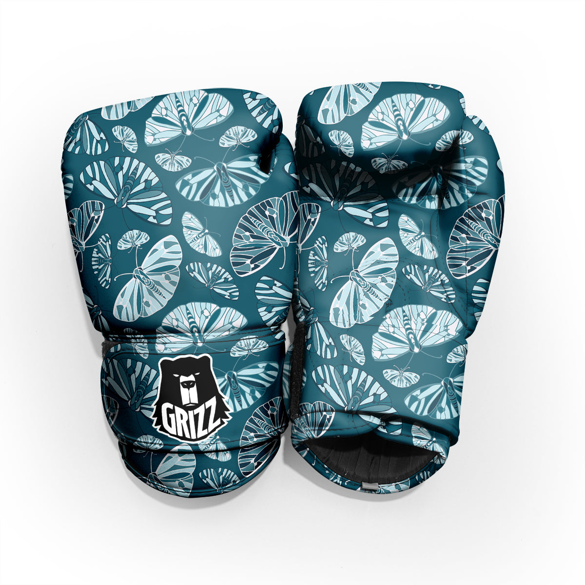 Butterfly Turquoise Print Pattern Pro Boxing Glove