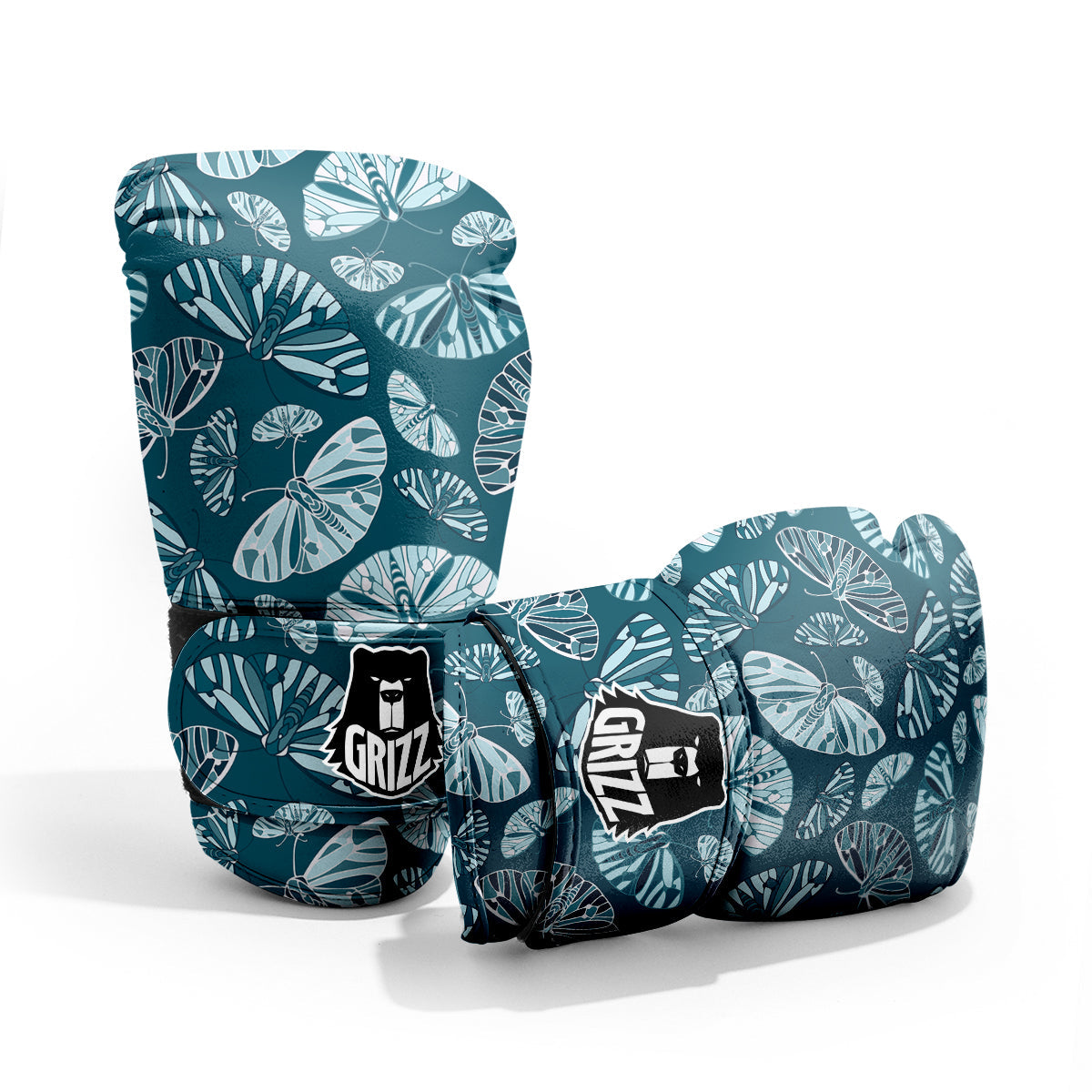 Butterfly Turquoise Print Pattern Pro Boxing Glove