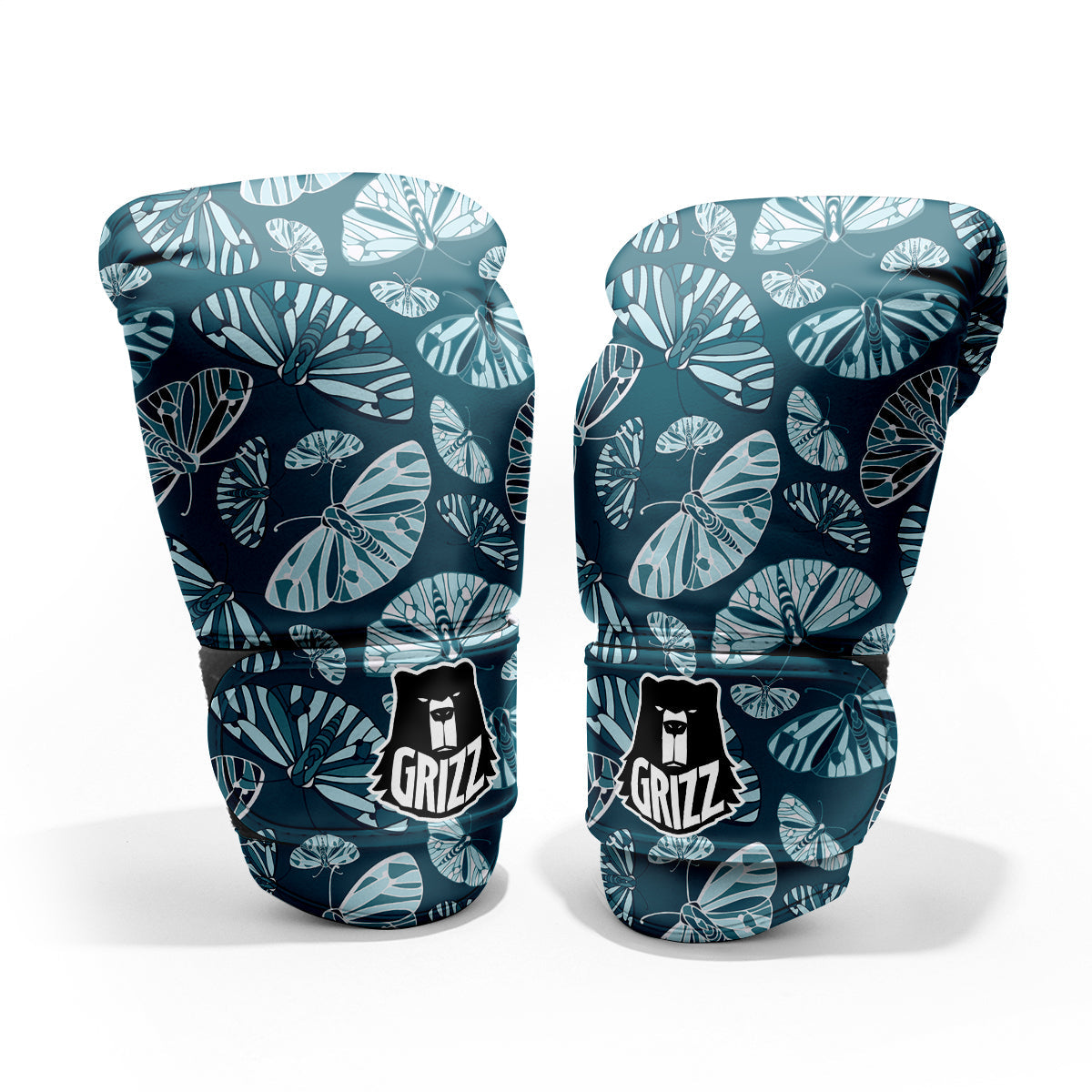 Butterfly Turquoise Print Pattern Pro Boxing Glove