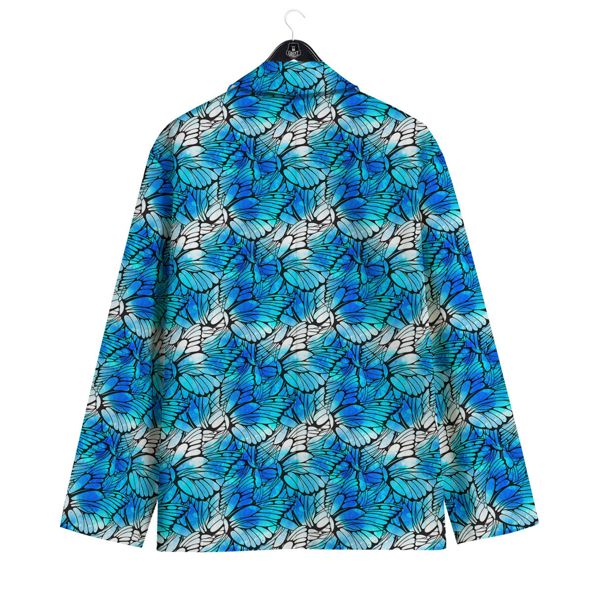 Butterfly Watercolor Blue Print Pattern Men's Sport Coat-grizzshop