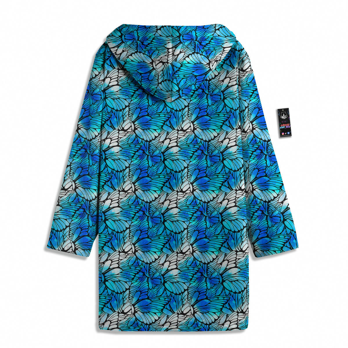 Butterfly Watercolor Blue Print Pattern Men's Windbreaker Jacket-grizzshop