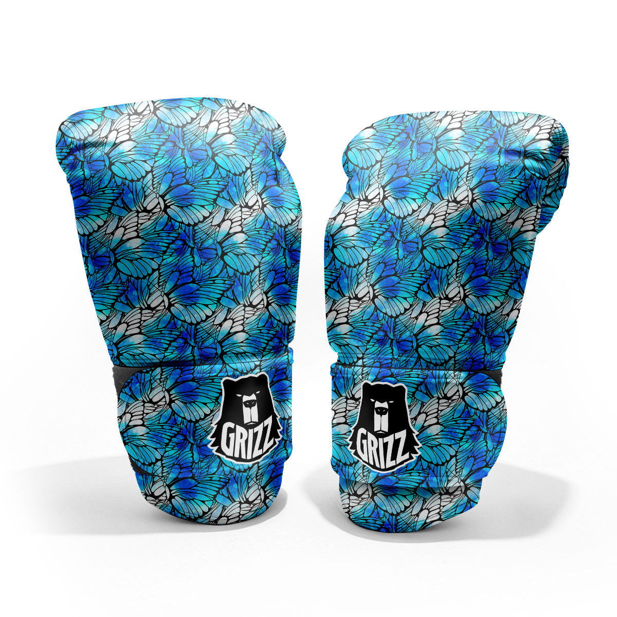 Butterfly Watercolor Blue Print Pattern Pro Boxing Glove