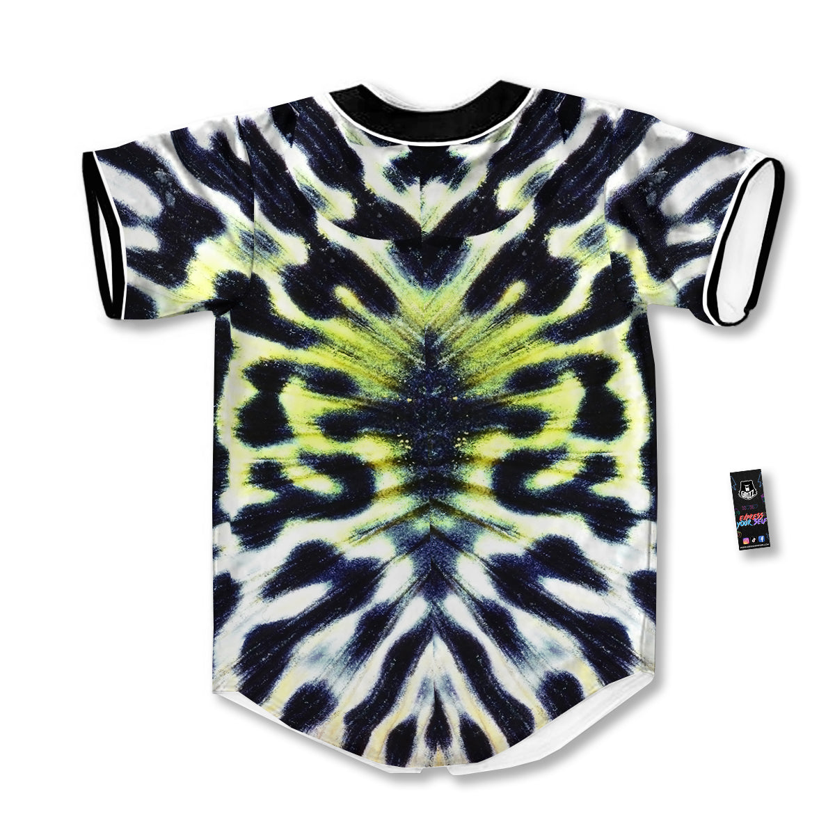 Butterfly Wing Skin Black White And Green Print Baseball Jersey-grizzshop