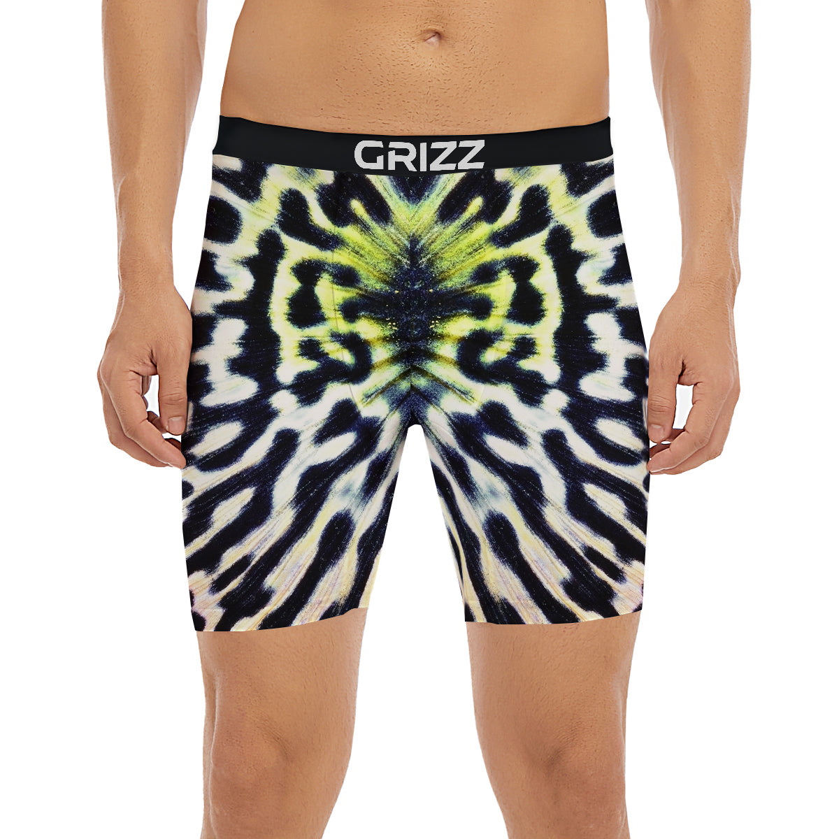 Butterfly Wing Skin Black White And Green Print Boxer Briefs-grizzshop