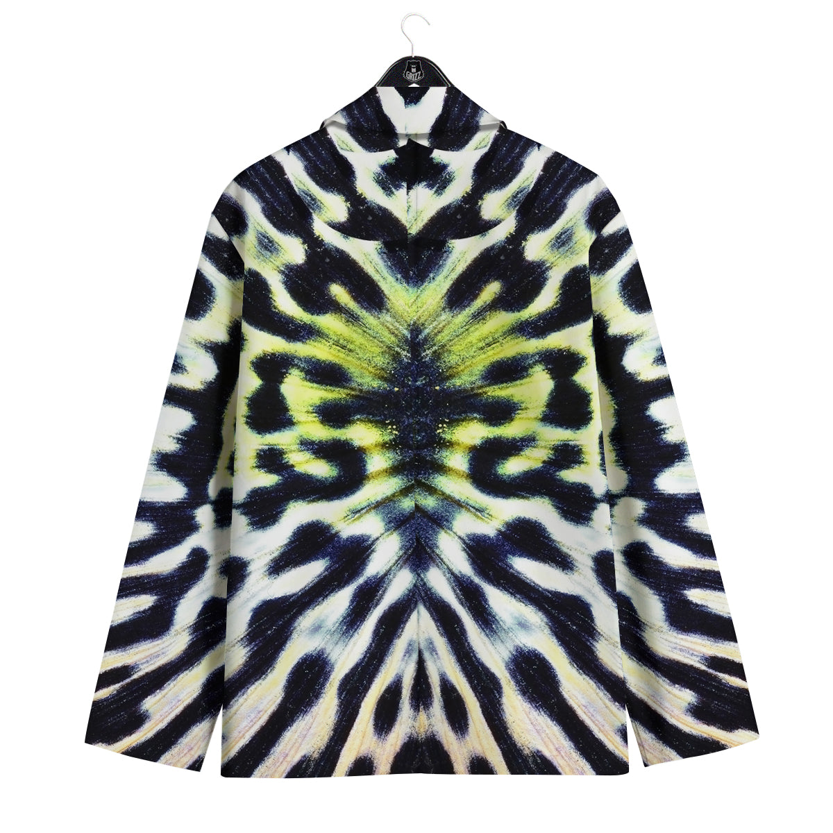 Butterfly Wing Skin Black White And Green Print Men's Sport Coat-grizzshop