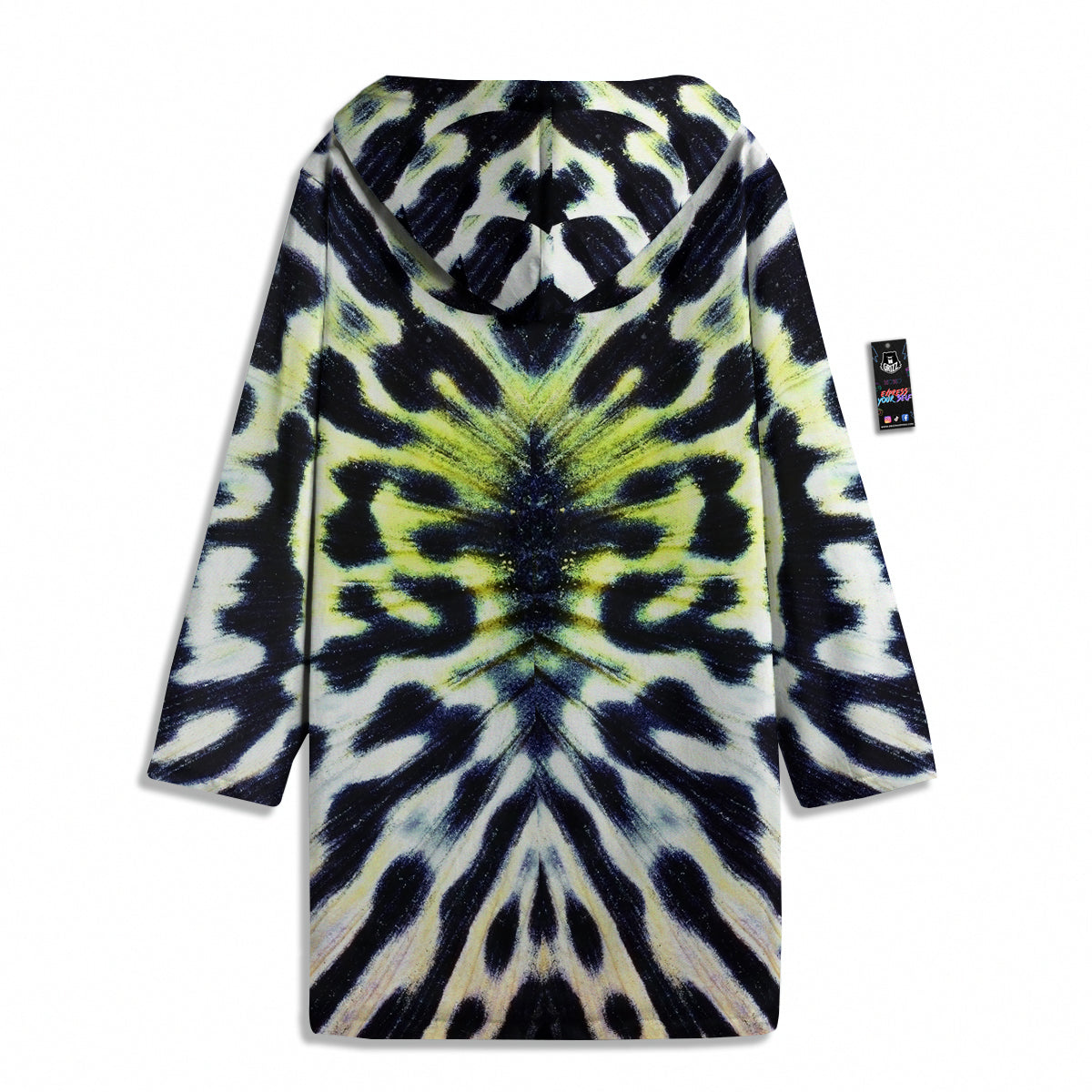 Butterfly Wing Skin Black White And Green Print Men's Windbreaker Jacket-grizzshop