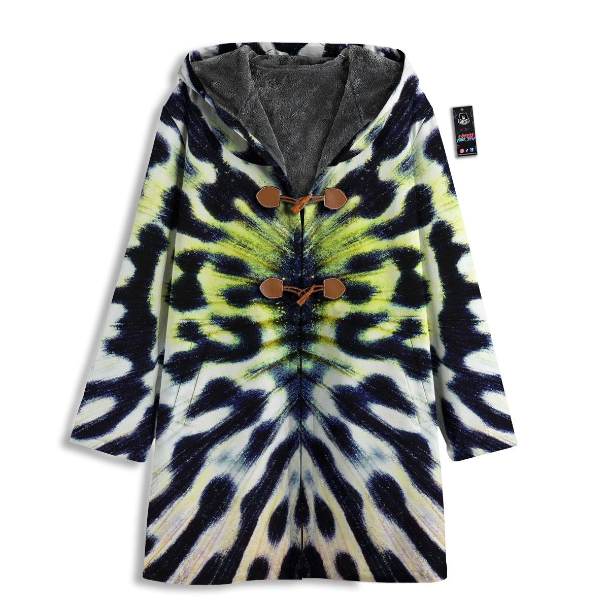 Butterfly Wing Skin Black White And Green Print Men's Windbreaker Jacket-grizzshop
