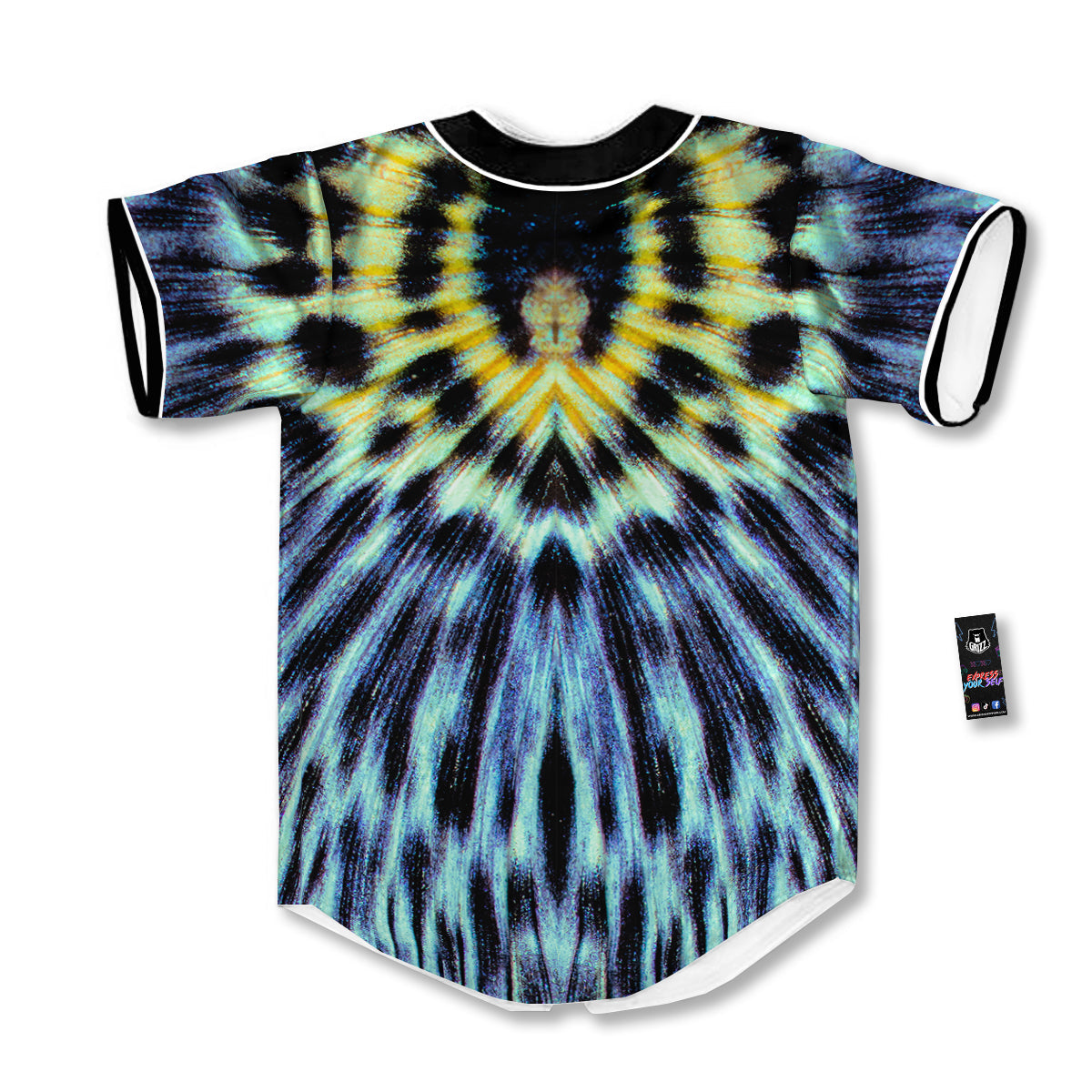 Butterfly Wing Skin Blue Print Baseball Jersey-grizzshop