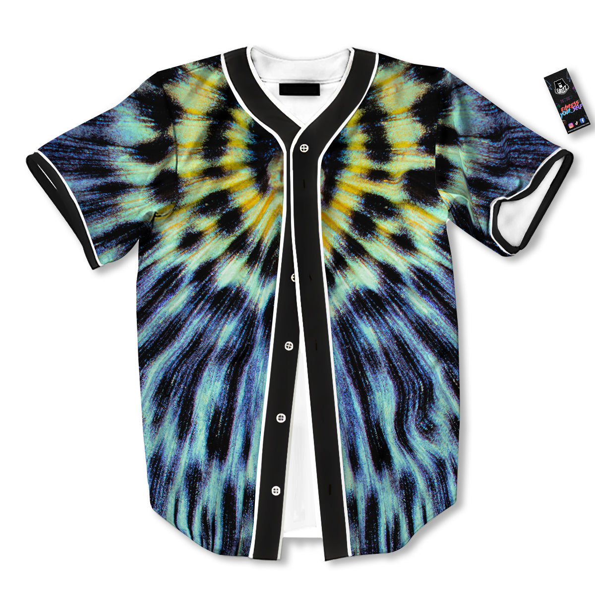 Butterfly Wing Skin Blue Print Baseball Jersey-grizzshop