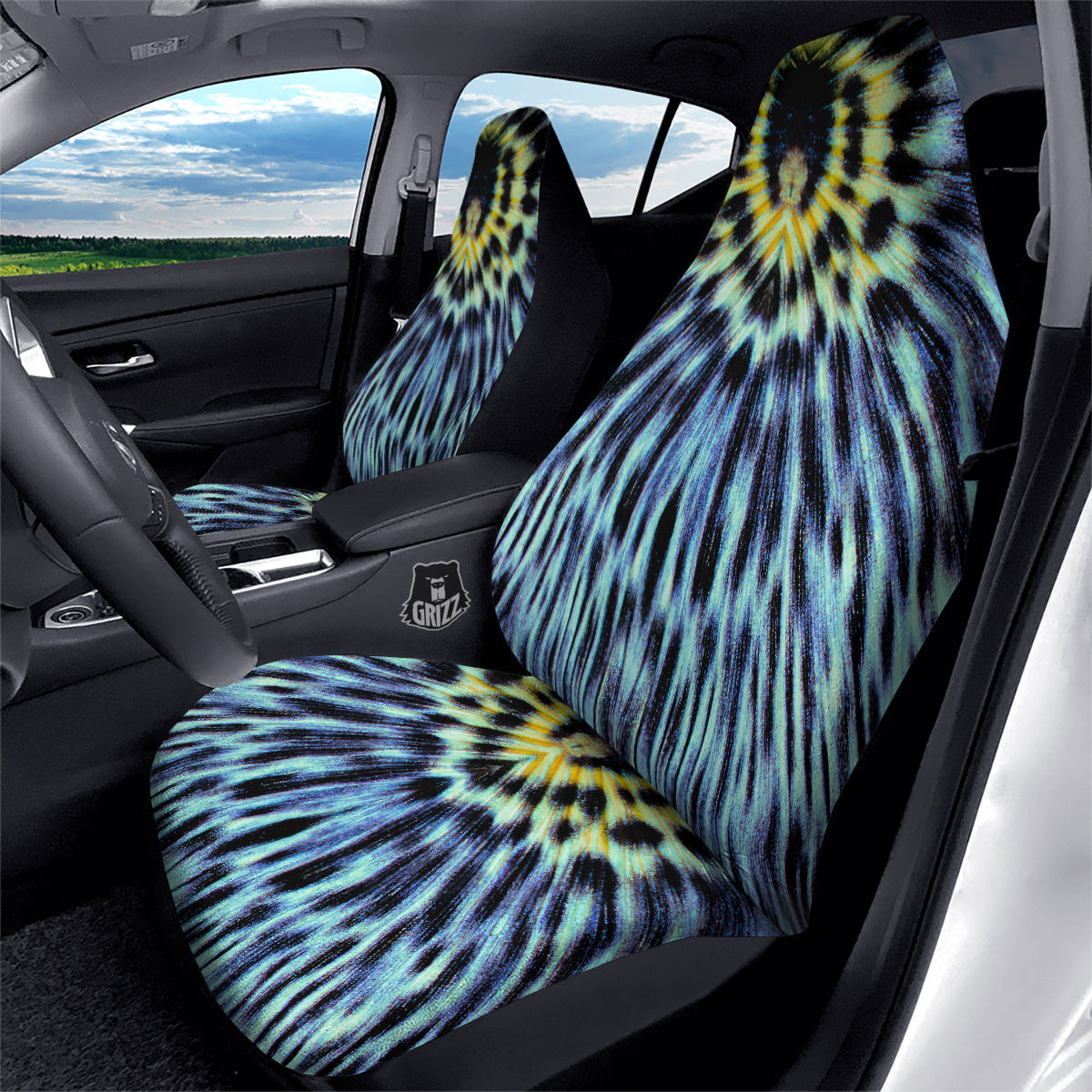 Butterfly Wing Skin Blue Print Car Seat Covers-grizzshop