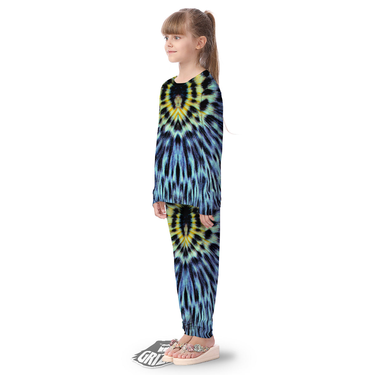 Butterfly Wing Skin Blue Print Kid's Pajamas-grizzshop