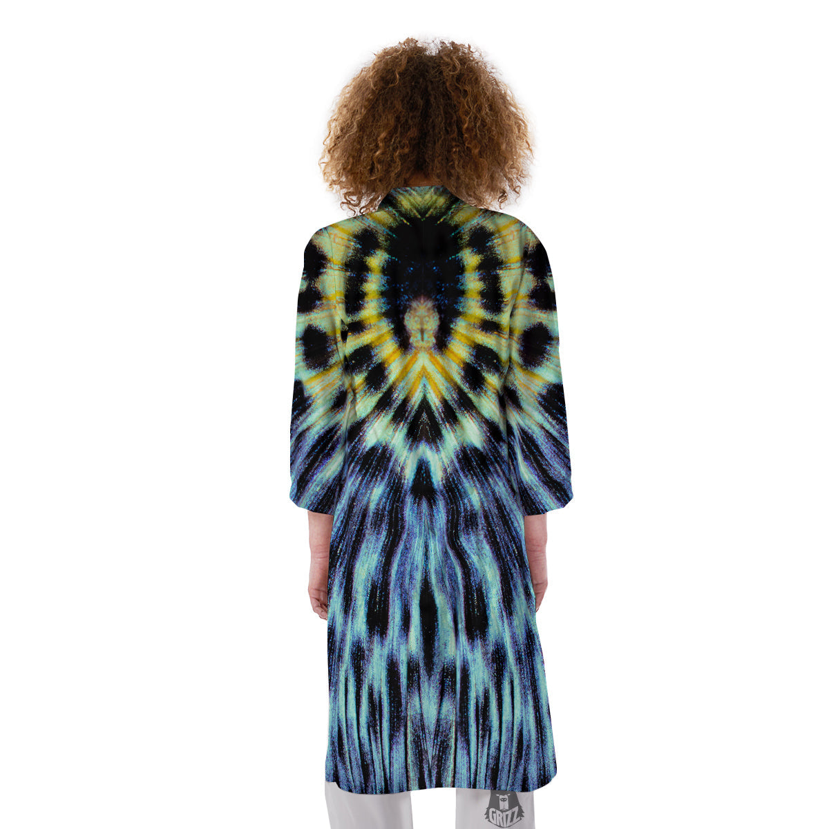 Butterfly Wing Skin Blue Print Kimono-grizzshop