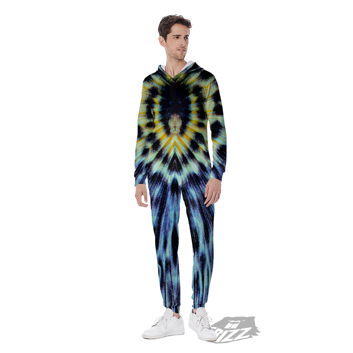 Butterfly Wing Skin Blue Print Men's Jumpsuit-grizzshop