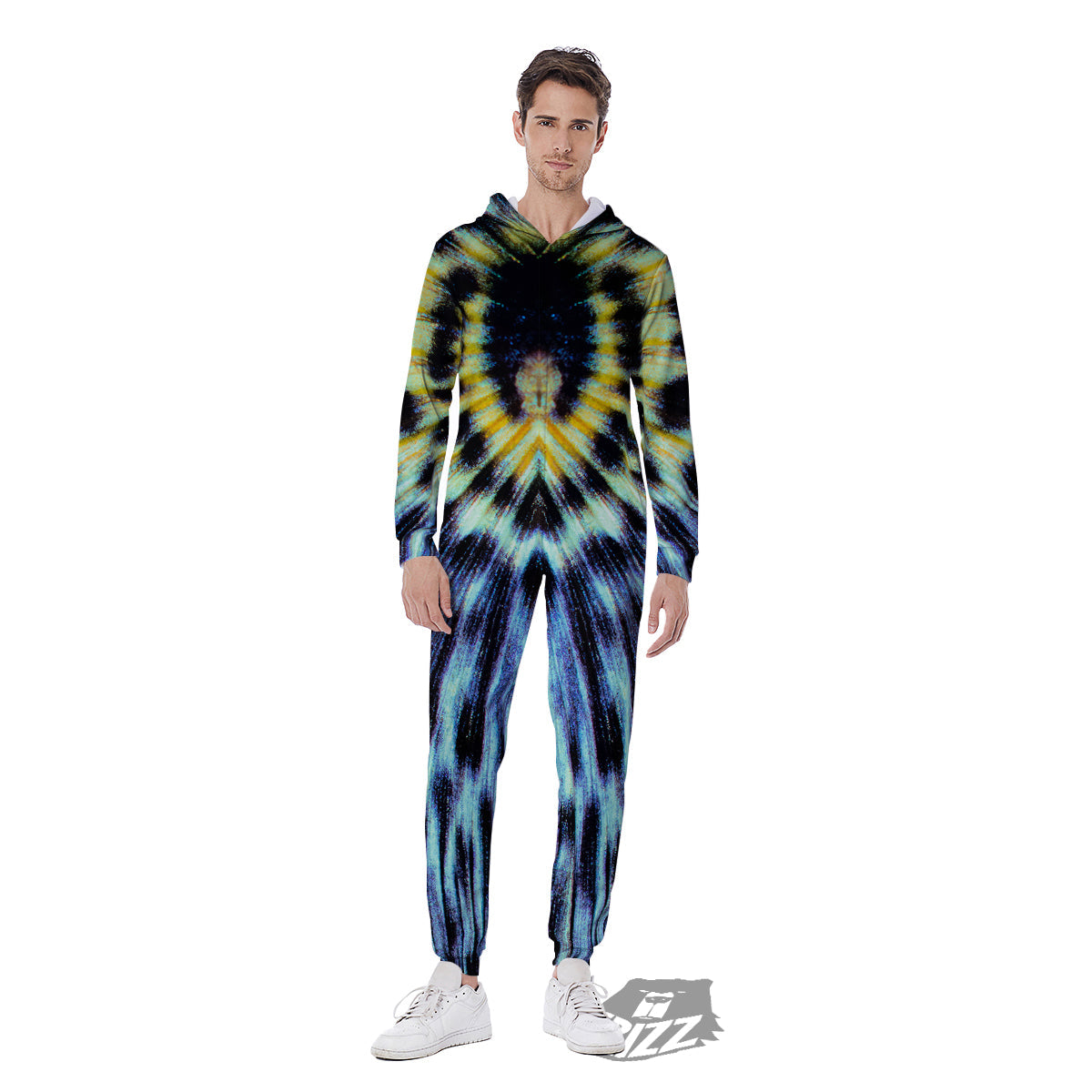 Butterfly Wing Skin Blue Print Men's Jumpsuit-grizzshop