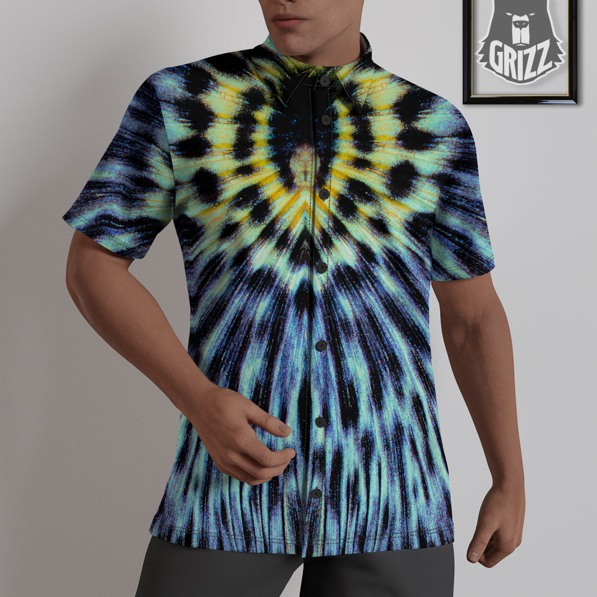 Butterfly Wing Skin Blue Print Untucked Shirts-grizzshop