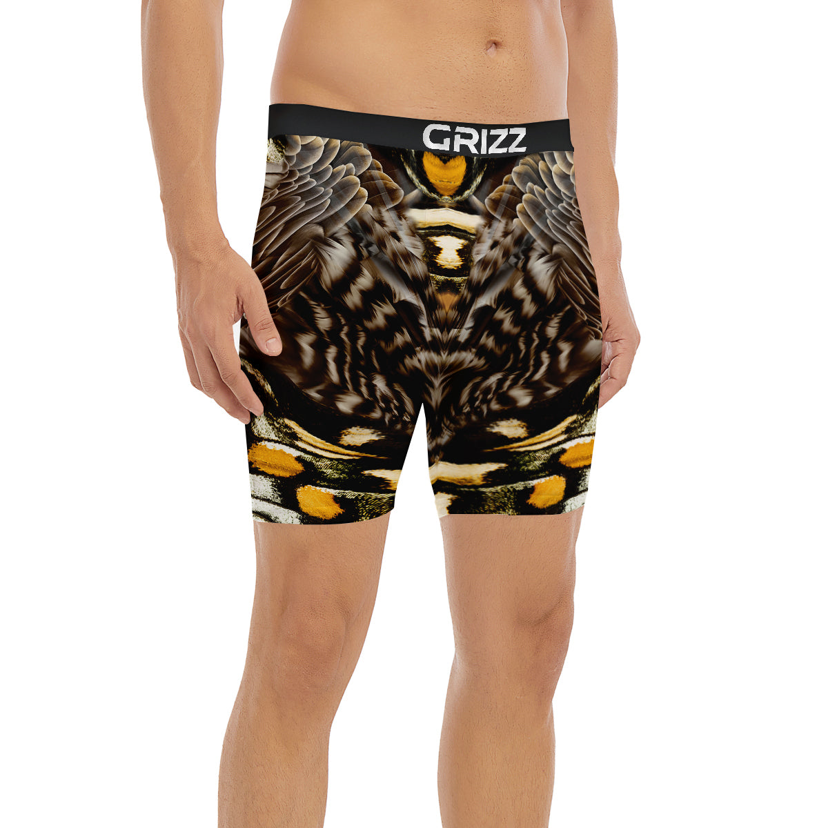 Butterfly Wing Skin Dark And Orange Print Boxer Briefs-grizzshop