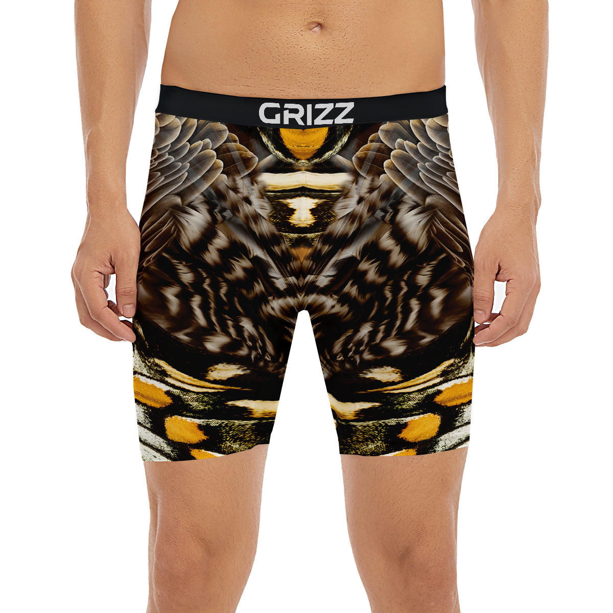 Butterfly Wing Skin Dark And Orange Print Boxer Briefs-grizzshop