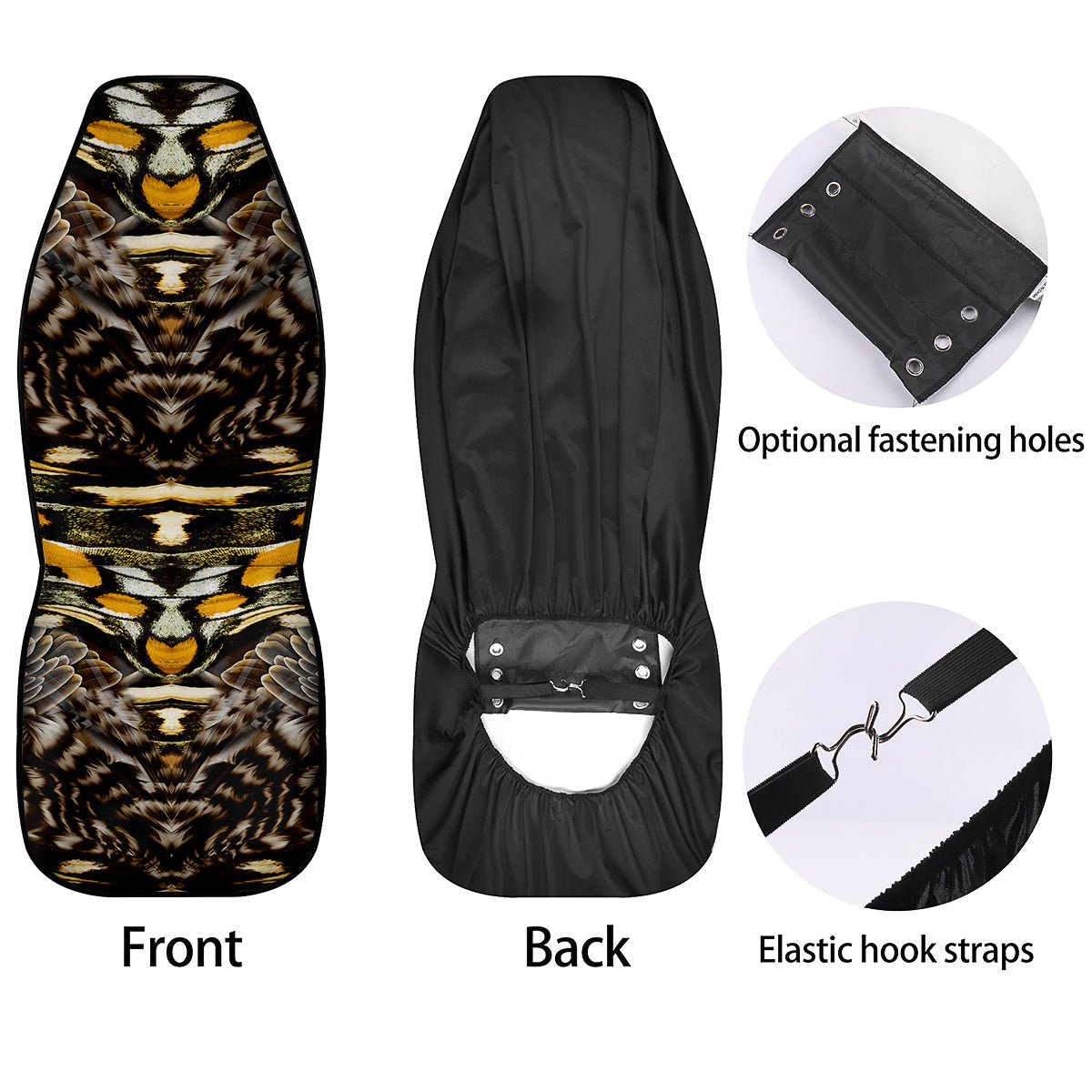 Butterfly Wing Skin Dark And Orange Print Car Seat Covers-grizzshop