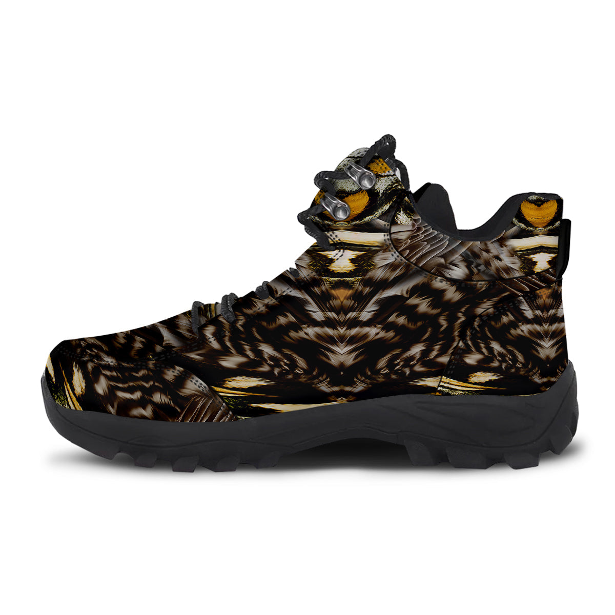 Butterfly Wing Skin Dark And Orange Print Hiking Shoes-grizzshop