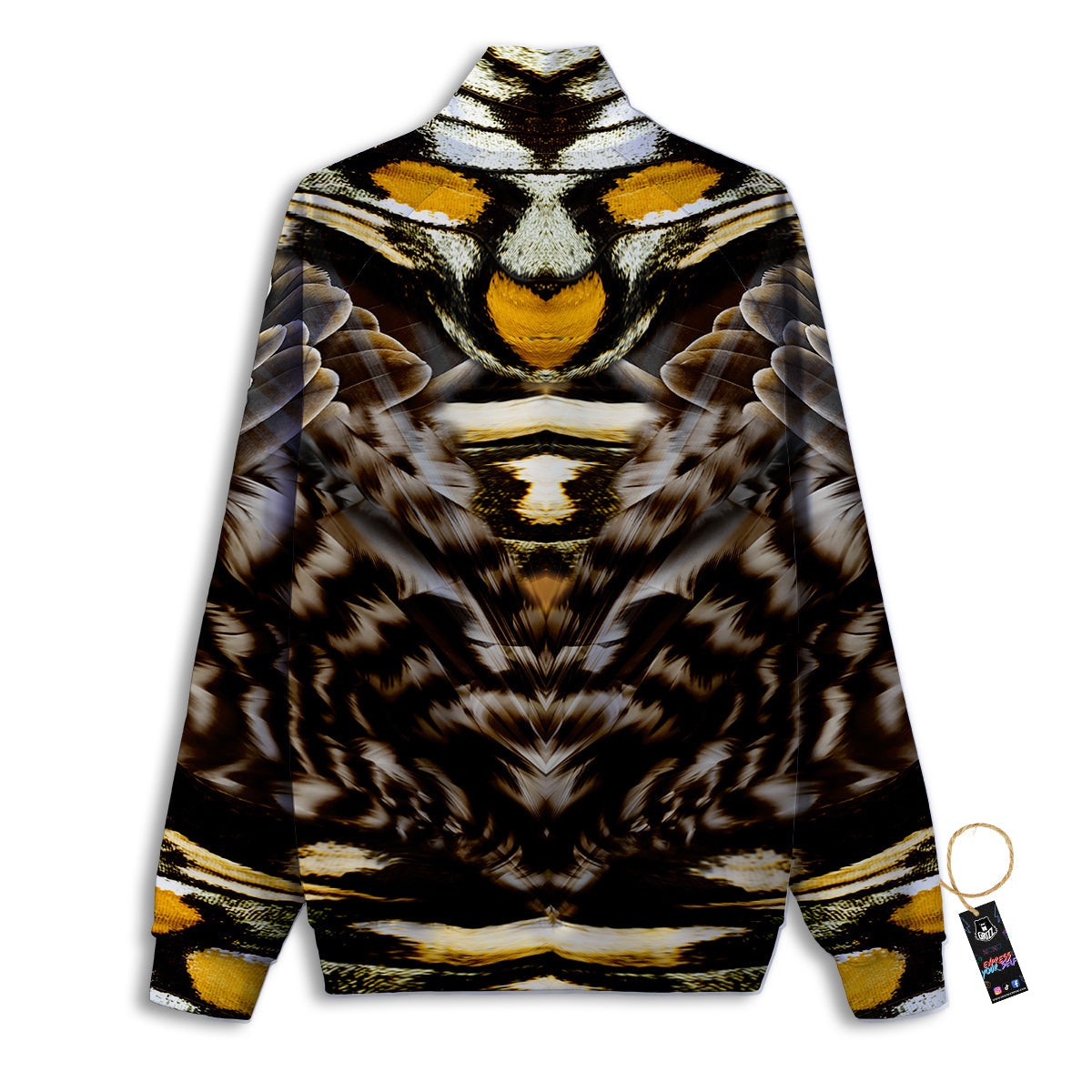 Butterfly Wing Skin Dark And Orange Print Track Jacket-grizzshop