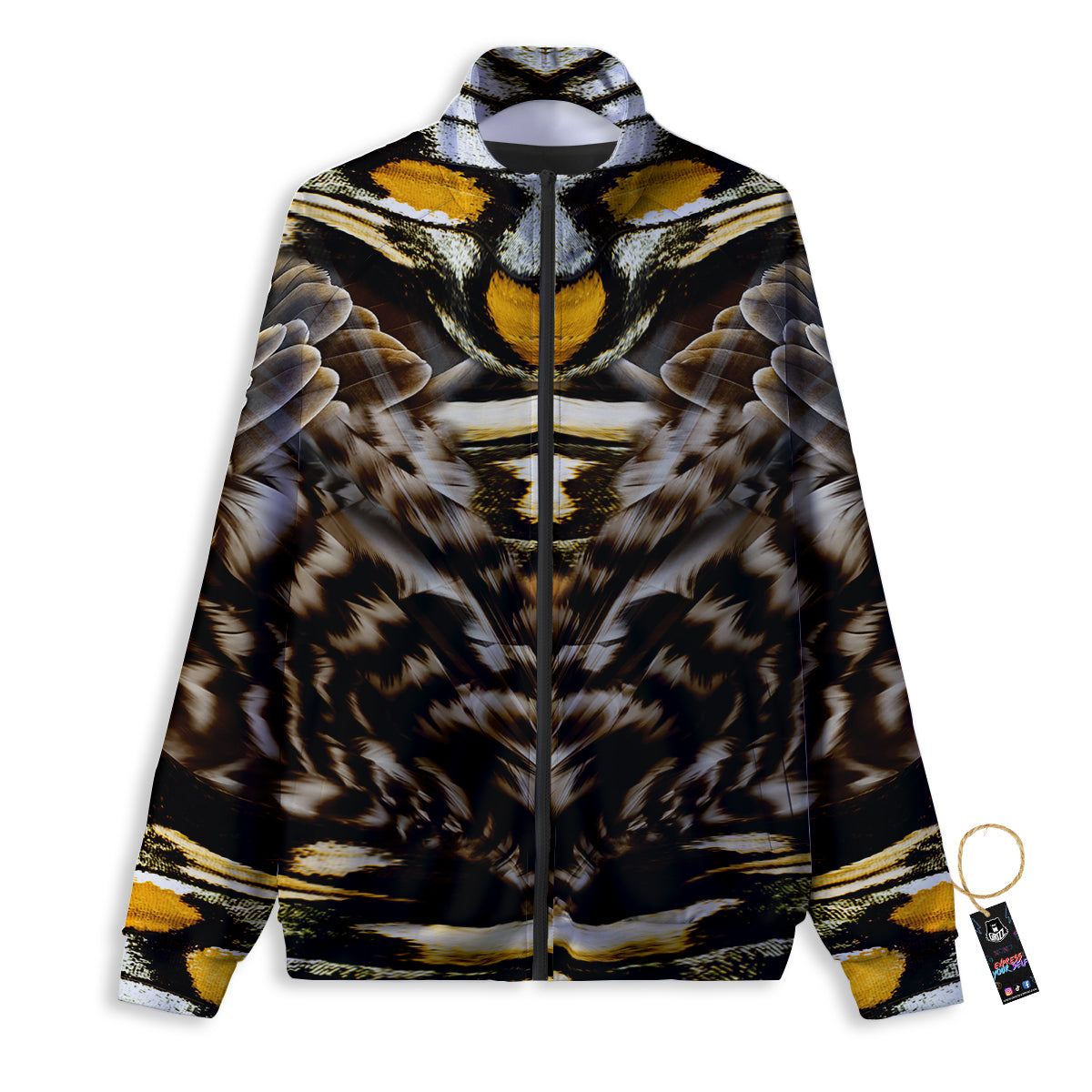 Butterfly Wing Skin Dark And Orange Print Track Jacket-grizzshop