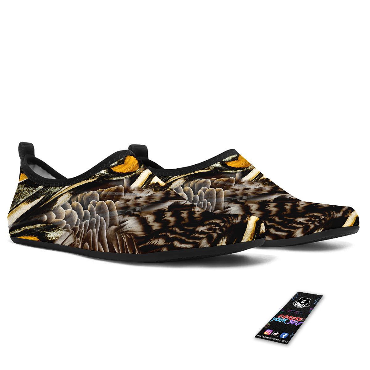 Butterfly Wing Skin Dark And Orange Print Water Shoes-grizzshop