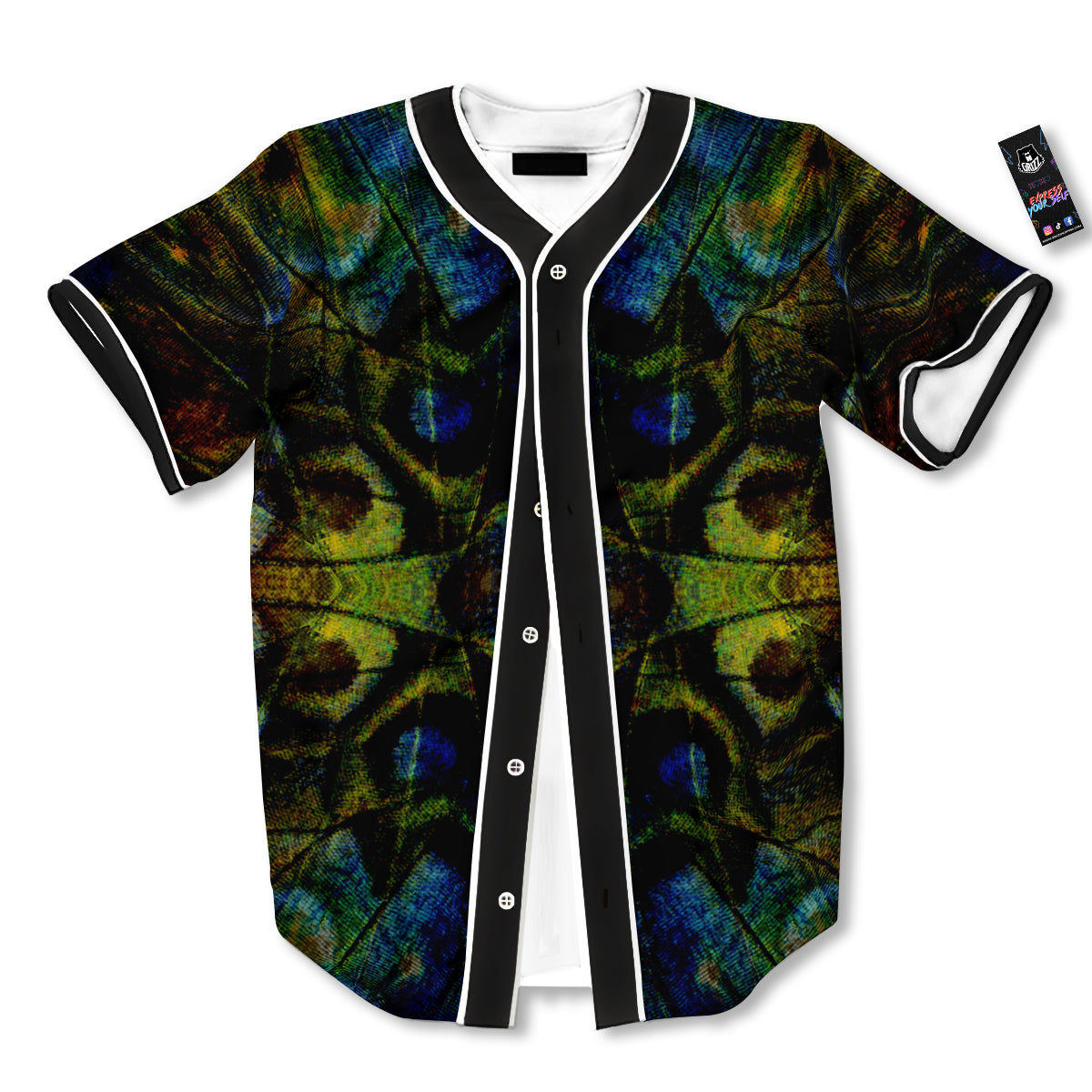 Butterfly Wing Skin Dark Print Baseball Jersey-grizzshop