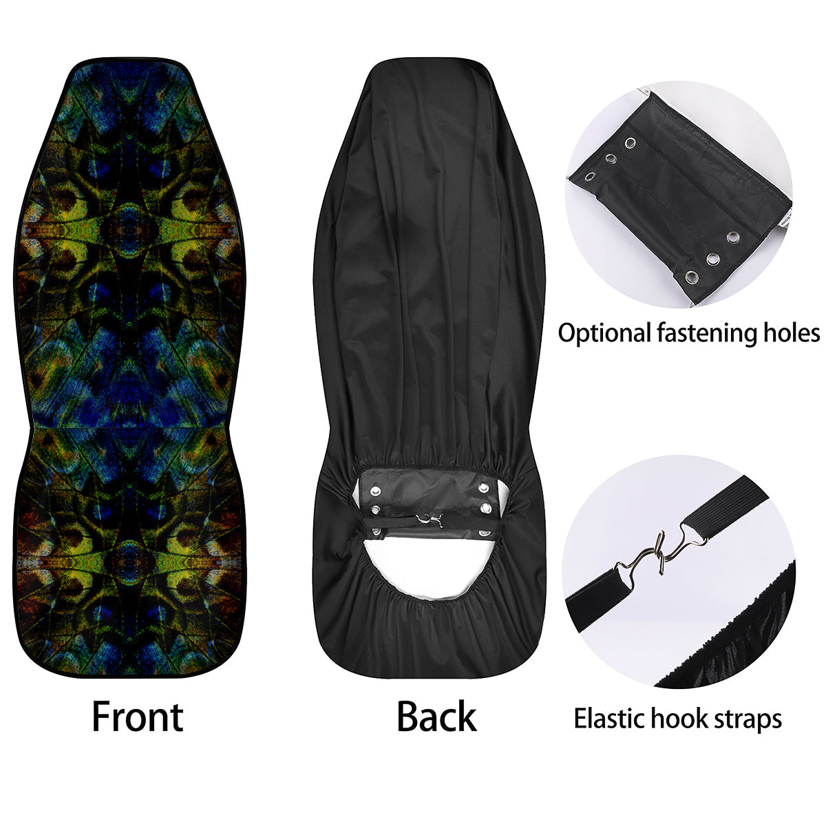 Butterfly Wing Skin Dark Print Car Seat Covers-grizzshop