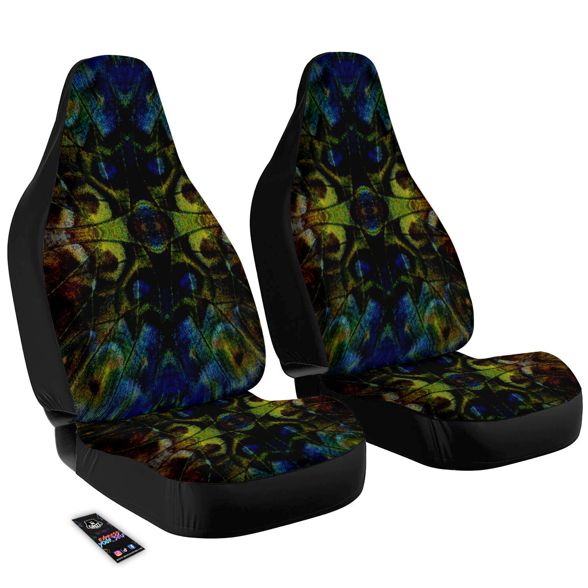 Butterfly Wing Skin Dark Print Car Seat Covers-grizzshop