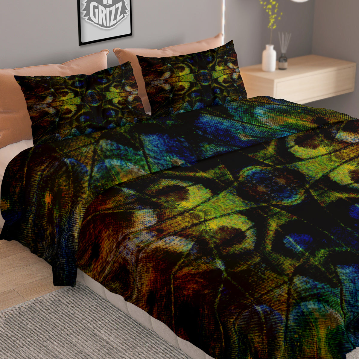 Butterfly Wing Skin Dark Print Duvet Cover Bedding Set