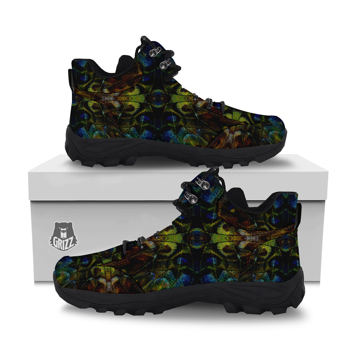 Butterfly Wing Skin Dark Print Hiking Shoes-grizzshop