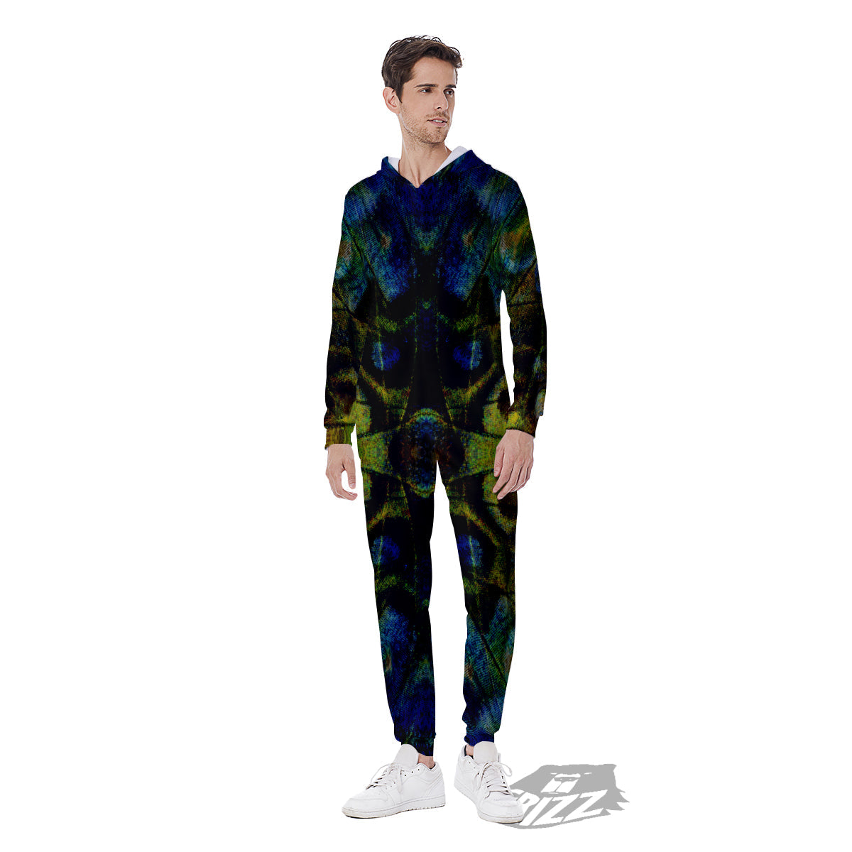 Butterfly Wing Skin Dark Print Men's Jumpsuit-grizzshop