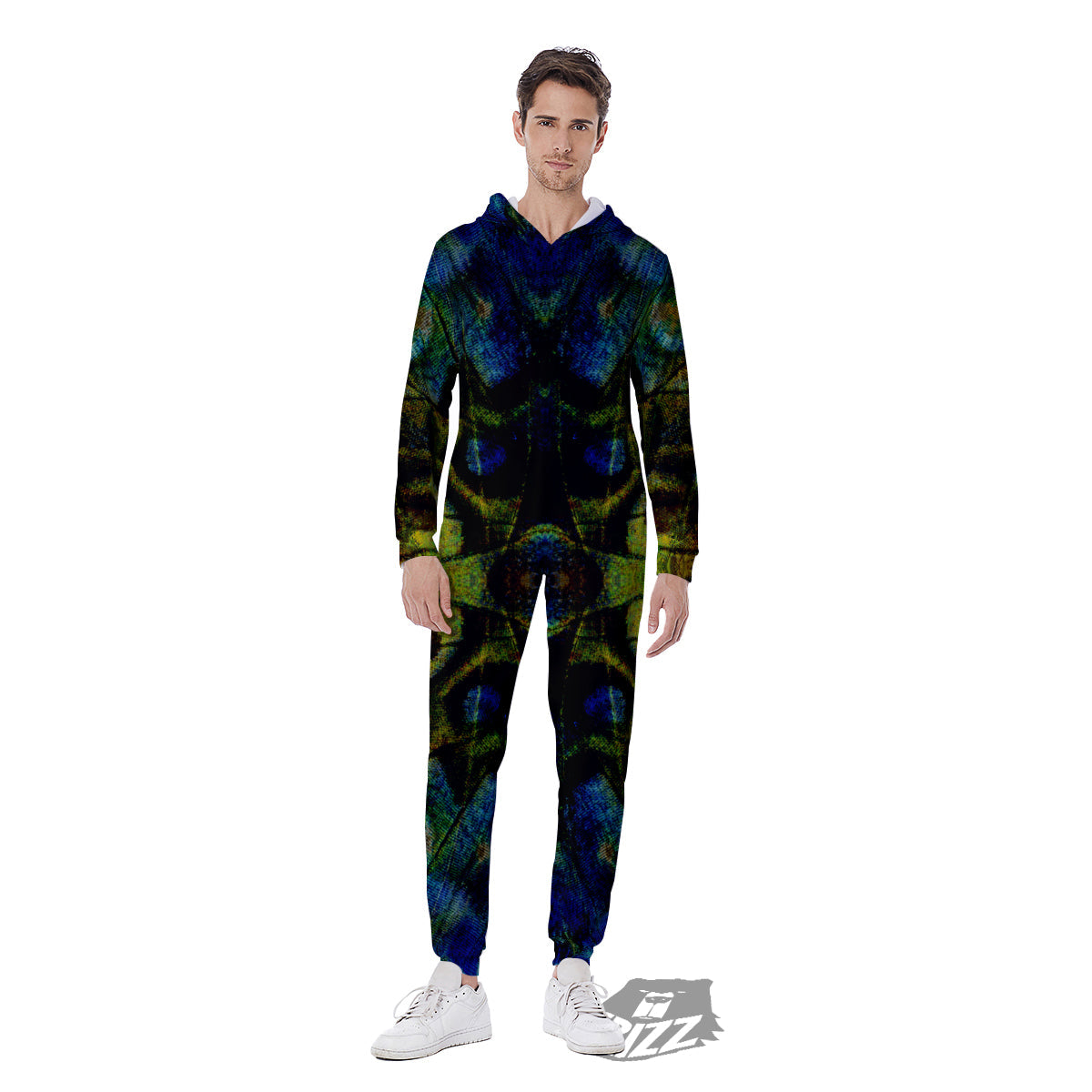Butterfly Wing Skin Dark Print Men's Jumpsuit-grizzshop