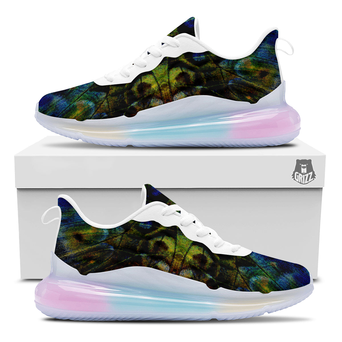 Butterfly Wing Skin Dark Print Running Sneakers-grizzshop