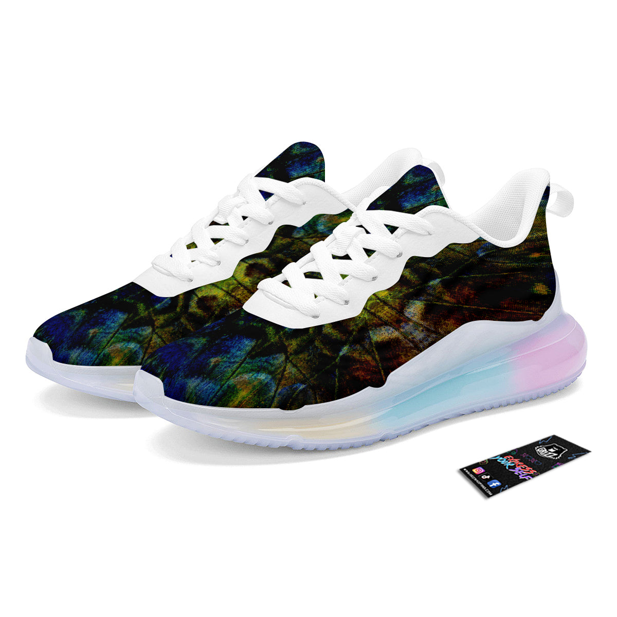 Butterfly Wing Skin Dark Print Running Sneakers-grizzshop