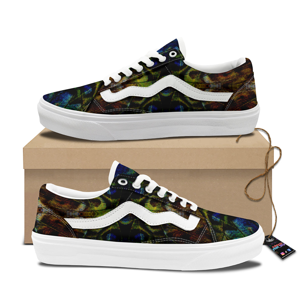 Butterfly Wing Skin Dark Print Skate Shoes-grizzshop