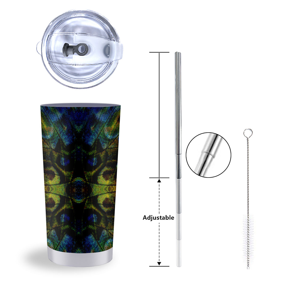 Butterfly Wing Skin Dark Print Tumbler-grizzshop