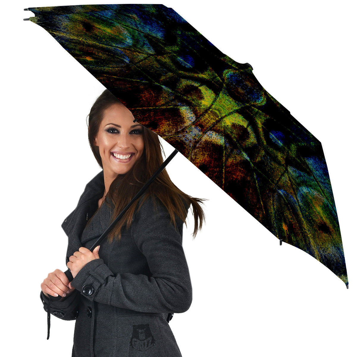 Butterfly Wing Skin Dark Print Umbrella-grizzshop