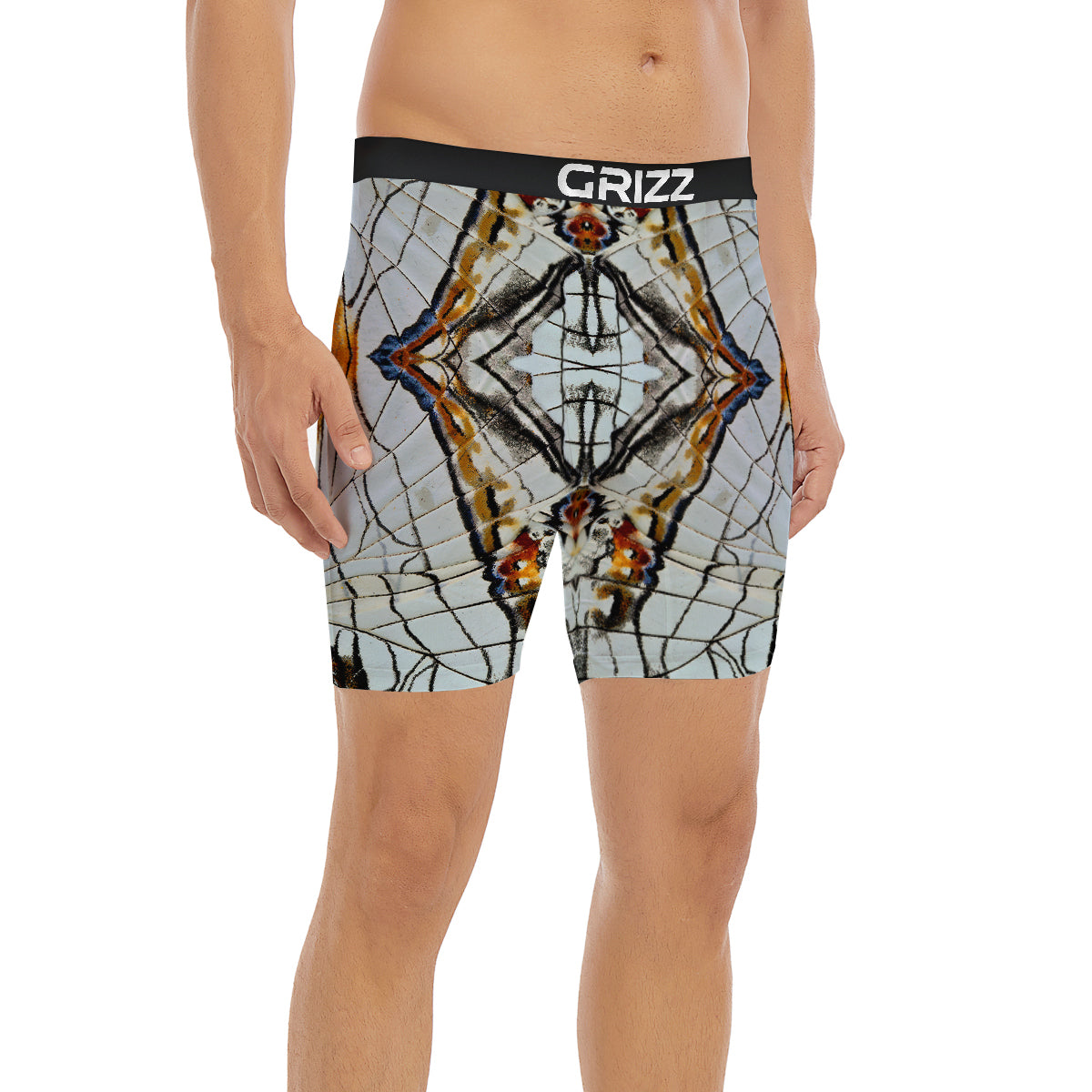 Butterfly Wing Skin Grey Print Boxer Briefs-grizzshop