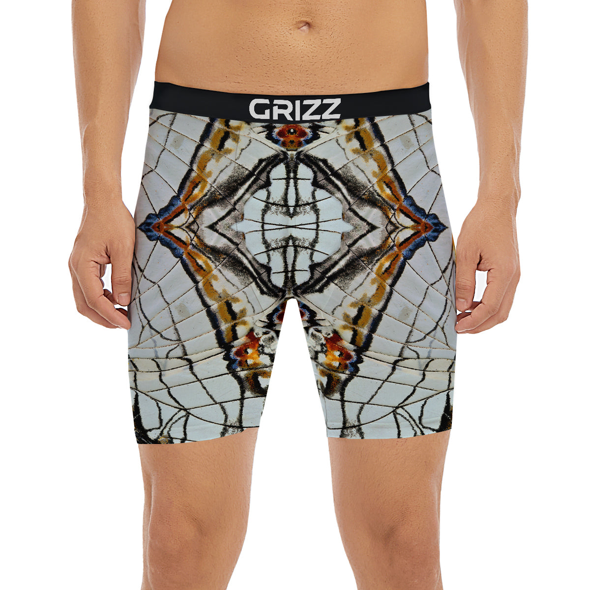 Butterfly Wing Skin Grey Print Boxer Briefs-grizzshop