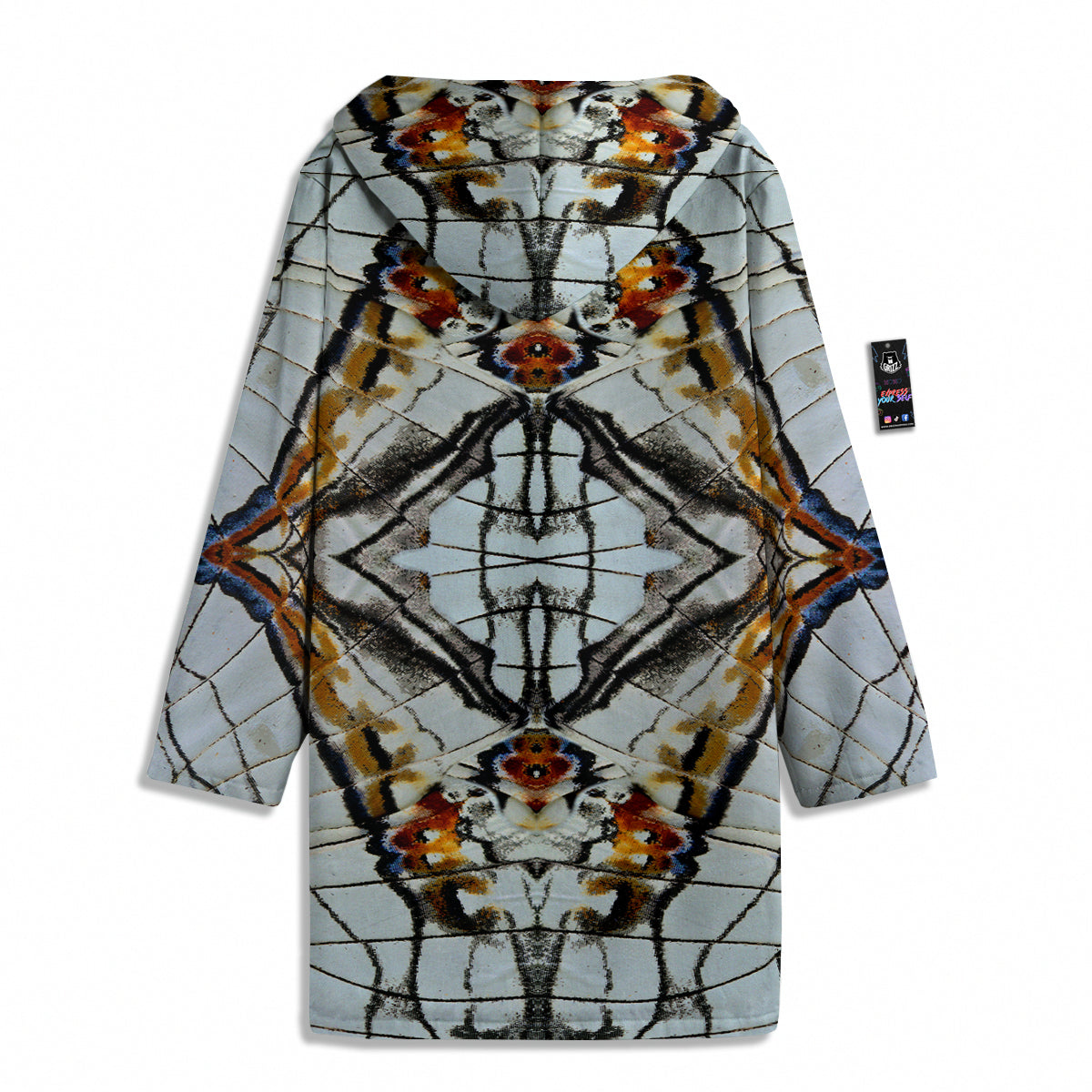 Butterfly Wing Skin Grey Print Men's Windbreaker Jacket-grizzshop