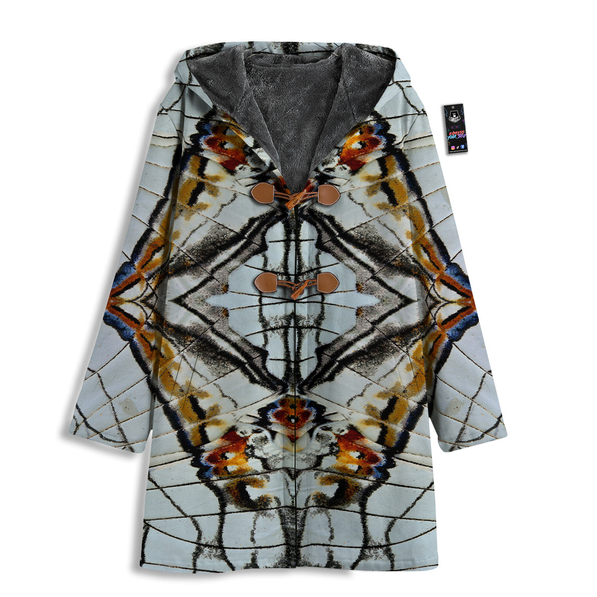 Butterfly Wing Skin Grey Print Men's Windbreaker Jacket-grizzshop