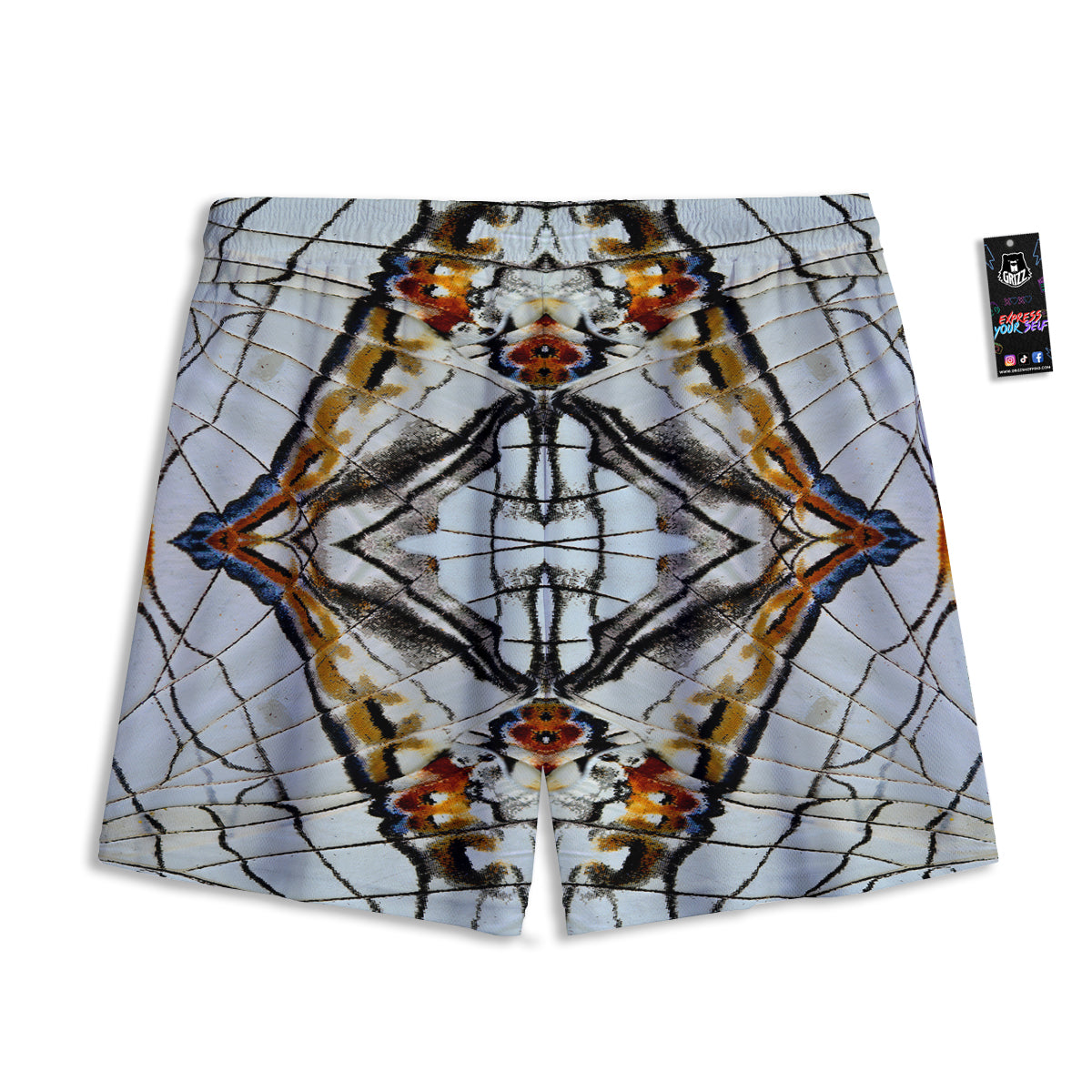 Emoji Devil Print Pattern Mesh Shorts