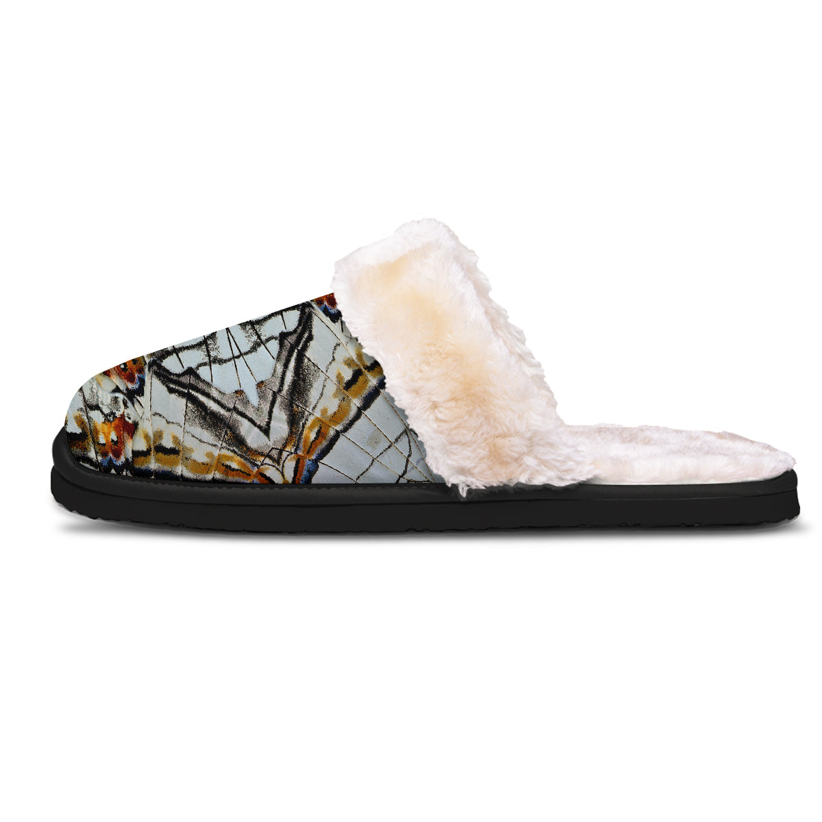 Butterfly Wing Skin Grey Print Slippers-grizzshop