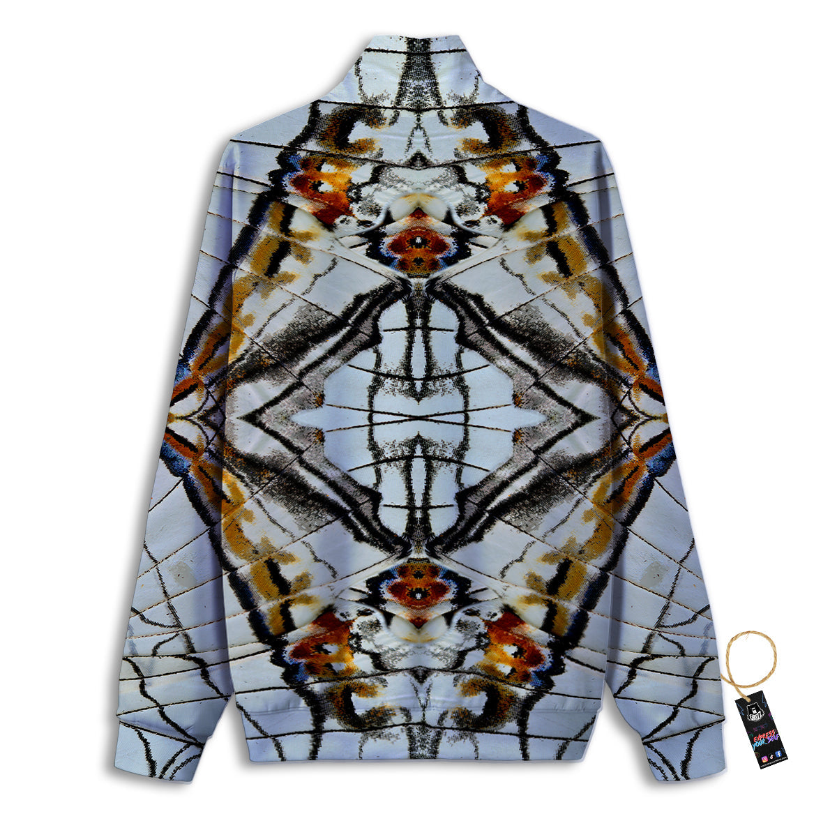 Butterfly Wing Skin Grey Print Track Jacket-grizzshop