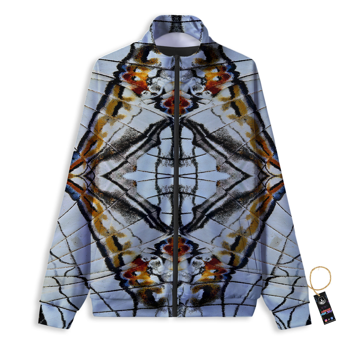 Butterfly Wing Skin Grey Print Track Jacket-grizzshop